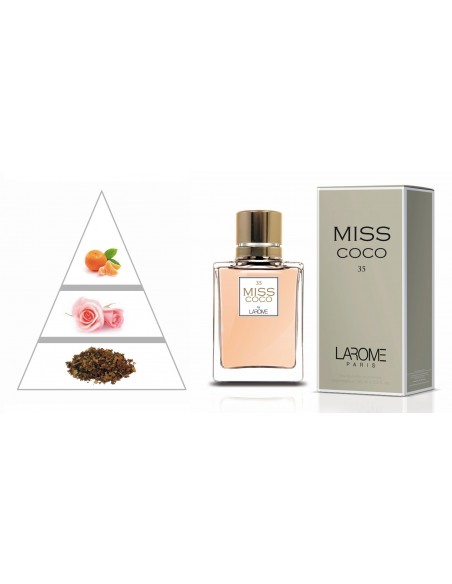 MISS COCO by LAROME (35F) Perfume Feminino - Pirâmide olfatória